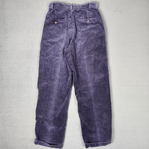 Polo Ralph Lauren Corduroy Pants Mens 29x32 Purple Cuffed Vintage 90s USA Made - Picture 2 of 10
